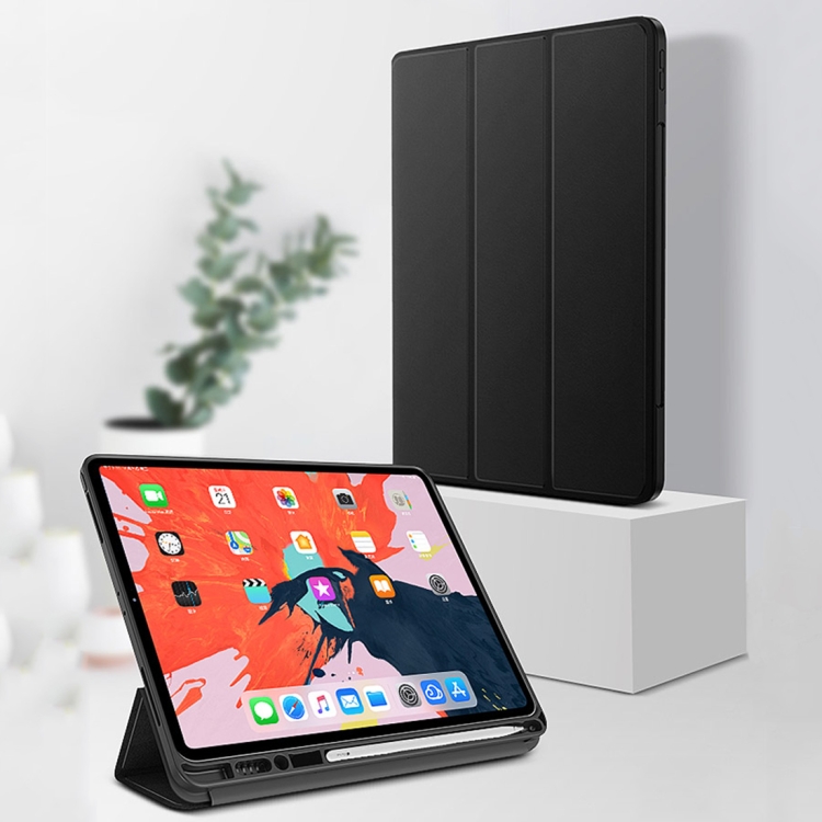 

TOTUDESIGN Horizontal Flip TPU Leather Case for iPad Pro 12.9 inch (2018), with Holder & Sleep / Wake-up Function (Black)