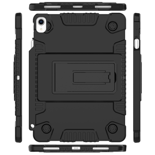 

Full Coverage Silicone Shockproof Case for iPad Pro 11 inch (2018), with Adjustable Holder (Black)