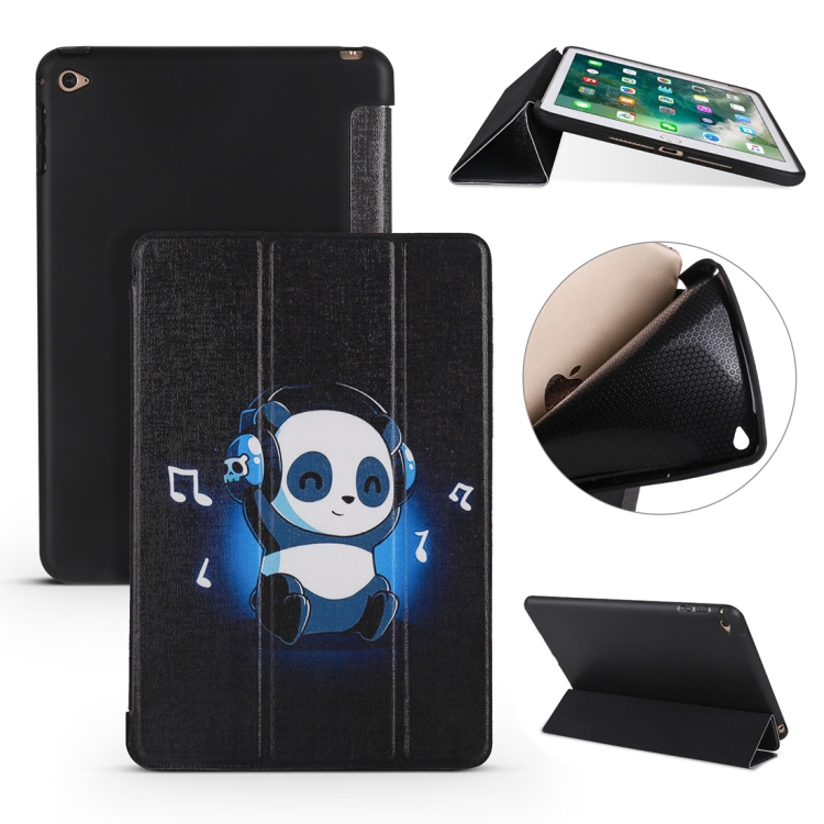 

Music Panda Pattern Horizontal Flip PU Leather Case for iPad Mini 2019, with Three-folding Holder & Honeycomb TPU Cover