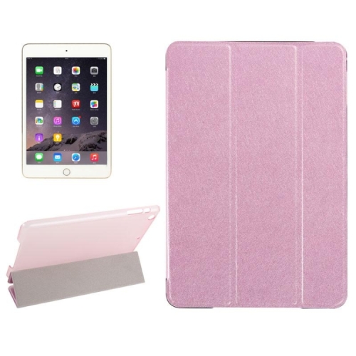 

Silk Texture Horizontal Flip Leather Case with Three-Folding Holder for iPad Mini 2019(Pink)