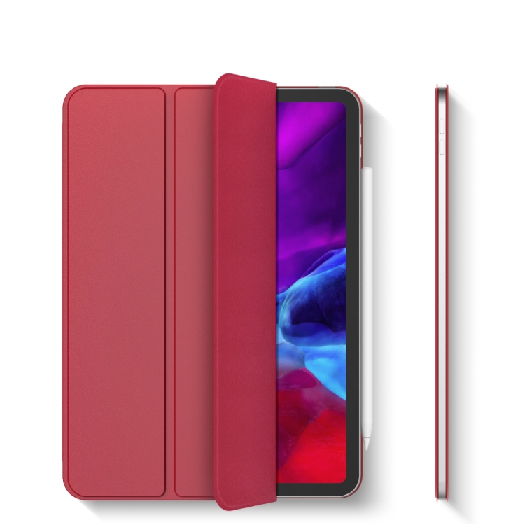 

Horizontal Flip Ultra-thin Double-sided Clip Magnetic PU Leather Case for iPad Pro 11 inch (2018) / iPad Air (2020) 10.9, with Three-folding Holder & Sleep / Wake-up Function(Red)