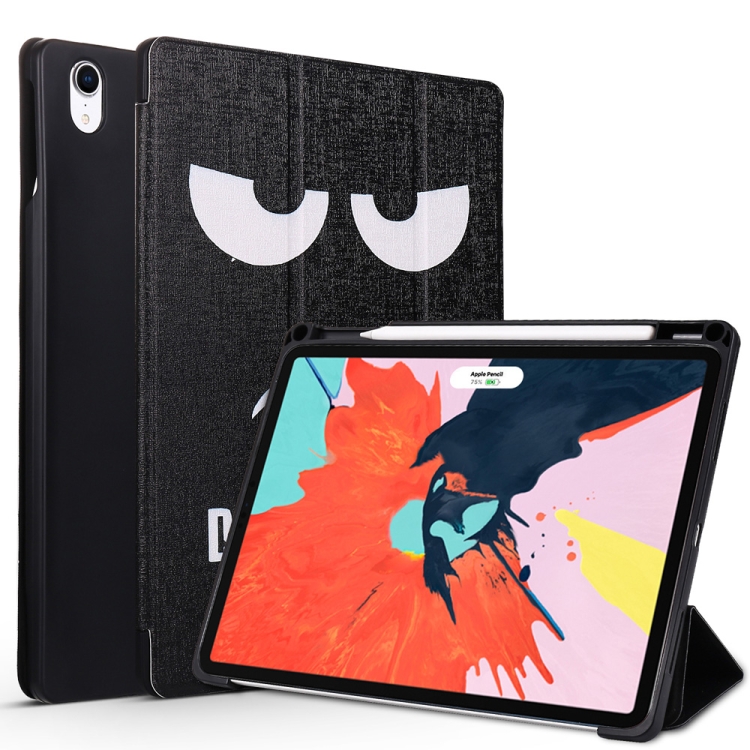 

Angry Expression Pattern Horizontal Flip PU Leather Case for iPad Pro 11 (2018), with Three-folding Holder & Pen Slot
