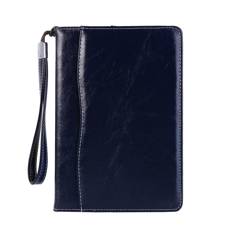 

Business Style Horizontal Flip Leather Case for iPad Mini 2019 & 4 & 3 & 2 & 1, with Wallet & Card Slot & Holder & Lanyard (Dark Blue)
