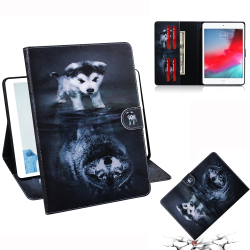 

Wolf and Dog Pattern Horizontal Flip Leather Case for iPad Mini (2019) / 4 / 3 / 2 / 1, with Holder & Card Slot & Wallet