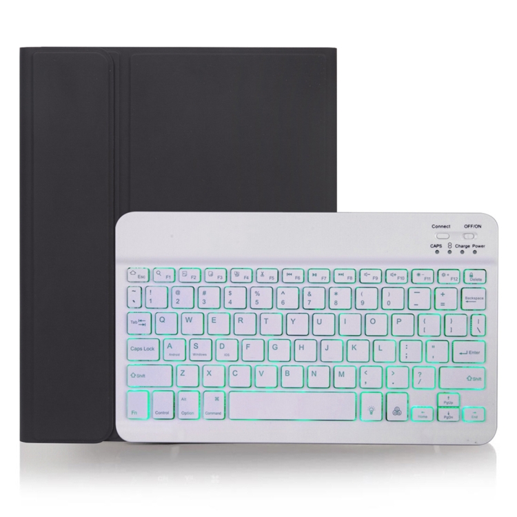 

X-11BS Skin Plain Texture Detachable Bluetooth Keyboard Case for iPad Pro 11 inch 2020 / 2018, with Pen Slot & Backlight (Black)