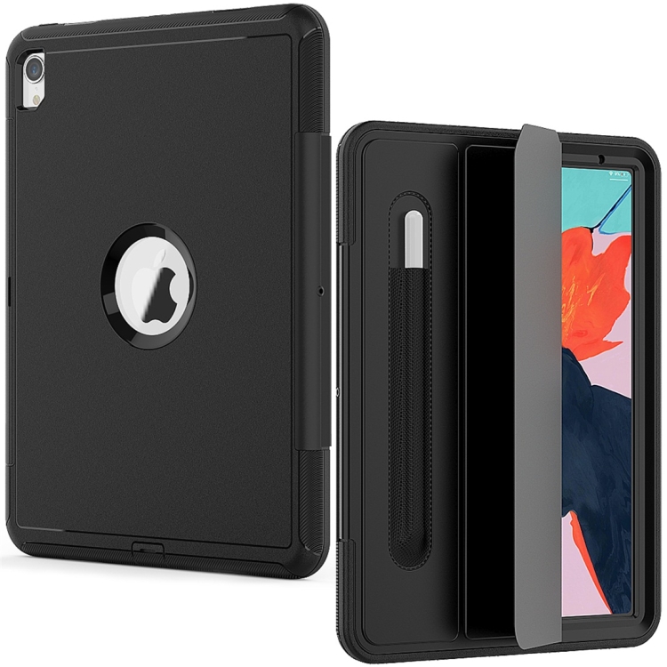 

Magnetic Horizontal Flip Protective Case for iPad Pro 11 inch (2018), with Three-folding Holder & Sleep / Wake-up Function & Pen Slots (Black)