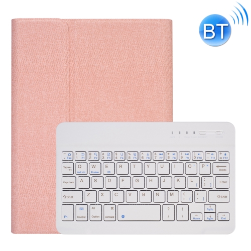 

RK405 For iPad mini 5 / 4 Silk Texture Detachable Plastic Bluetooth Keyboard Leather Cover with Pen Slot & Stand Function(Rose Gold)