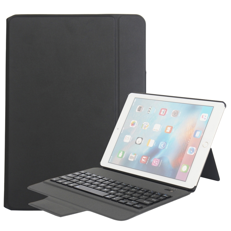 

MZ1048 For iPad Air 2 & Air 1 / Pro 9.7 inch & 2017 iPad & 2018 iPad Ultra-thin One-piece Plastic Bluetooth Keyboard Leather Cover with Stand Function (Black)