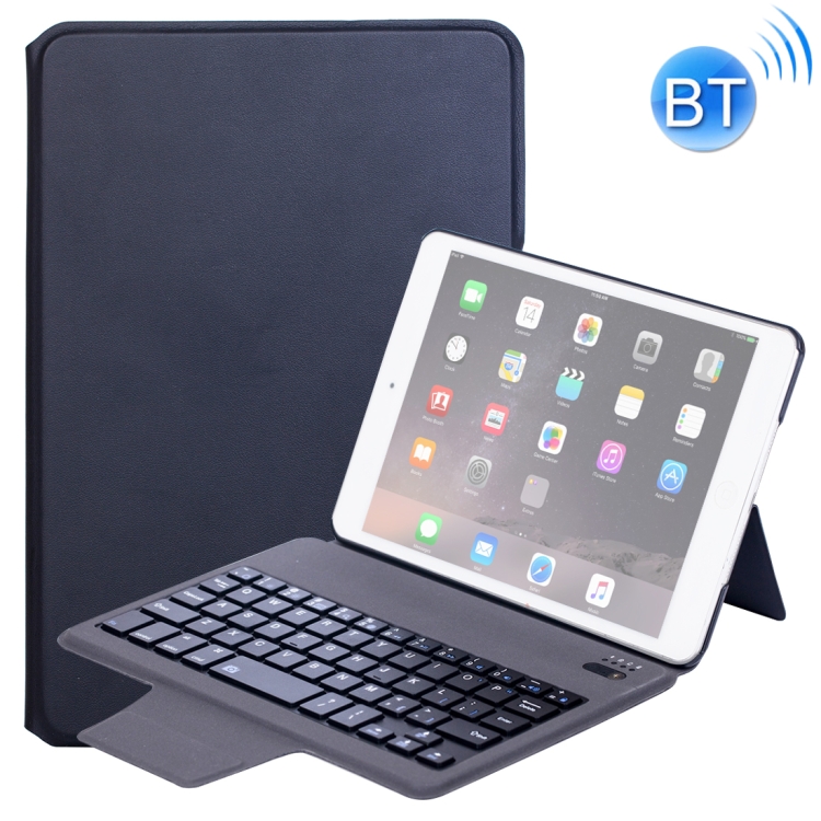 

T1079 For iPad mini 3 / 2 / 1 Ultra-thin One-piece Plastic Bluetooth Keyboard Leather Cover with Stand Function (Black)