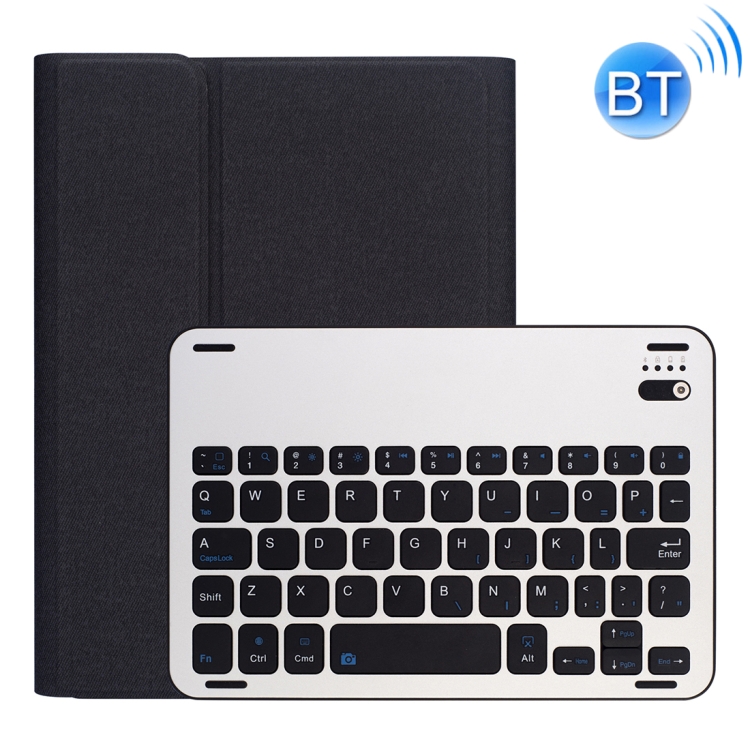 

RK845 For iPad iPad mini 5 / 4 Silk Texture Detachable Aluminum Alloy Bluetooth Keyboard Leather Cover with Pen Slot & Stand Function (Black)