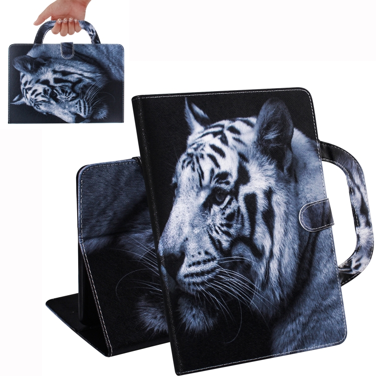 

White Tiger Pattern Horizontal Flip Leather Case for iPad Pro 11 Inch (2018), with Holder & Card Slot & Wallet