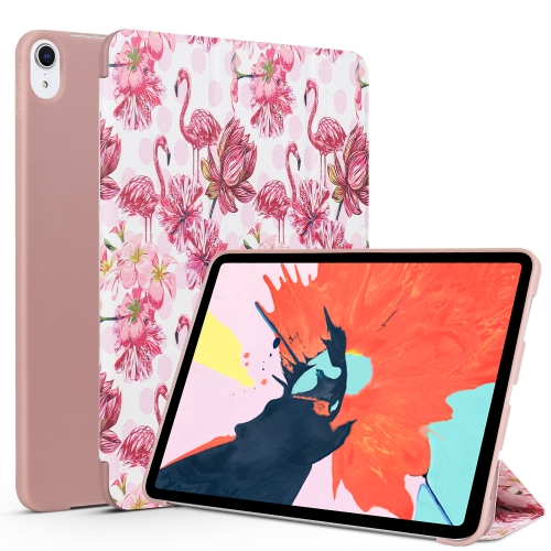 

Horizontal Flip Flaming Bird Pattern Colored Painted Leather Case for iPad Pro 11 inch (2018), with Three-folding Holder & Wake-up / Sleep Function