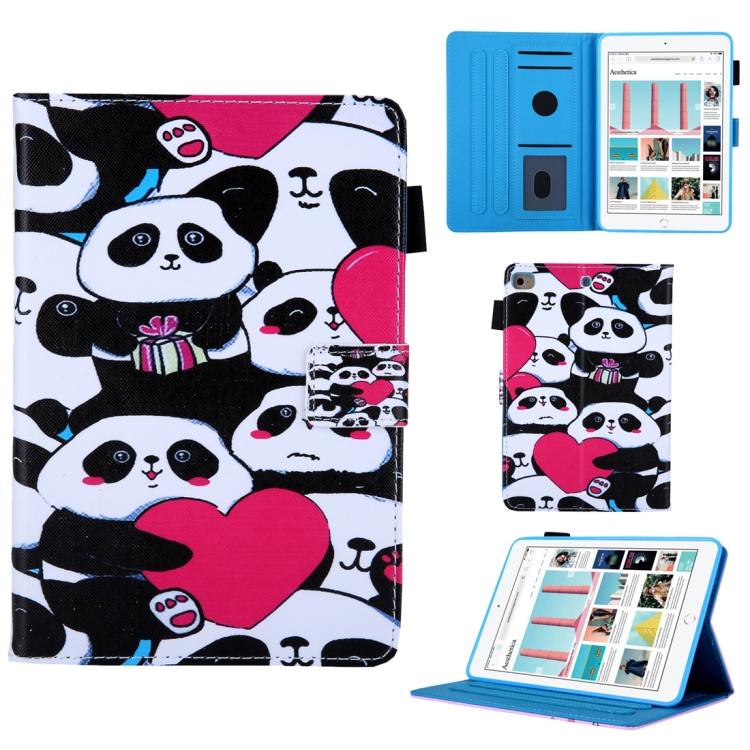 

Pandas Pattern Horizontal Flip Leather Case for iPad mini 2019 & 4 & 3 & 2 & 1, with Holder & Card Slot & Sleep / Wake-up Function