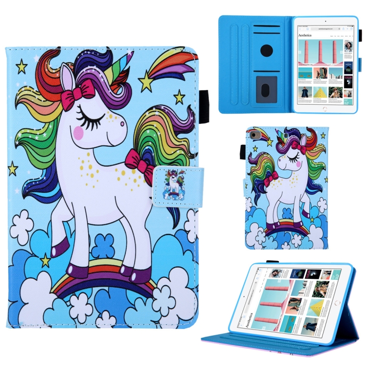 

Rainbow Unicorn Pattern Horizontal Flip Leather Case for iPad mini 2019 & 4 & 3 & 2 & 1, with Holder & Card Slot & Sleep / Wake-up Function