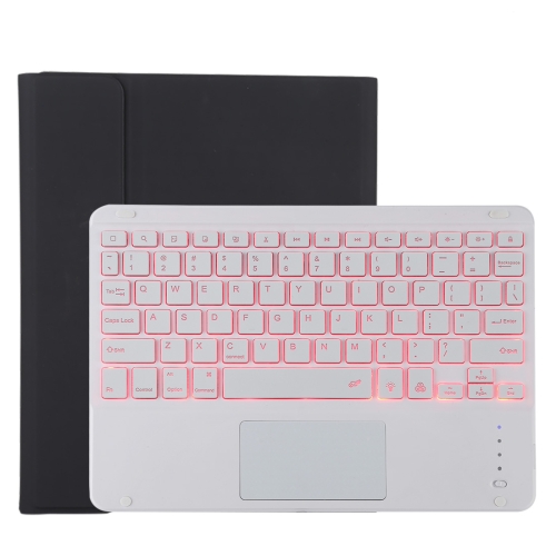 

TG11BCS Detachable Bluetooth White Keyboard Microfiber Leather Protective Case for iPad Pro 11 inch (2020), with Backlight & Touchpad & Pen Slot & Holder (Black)