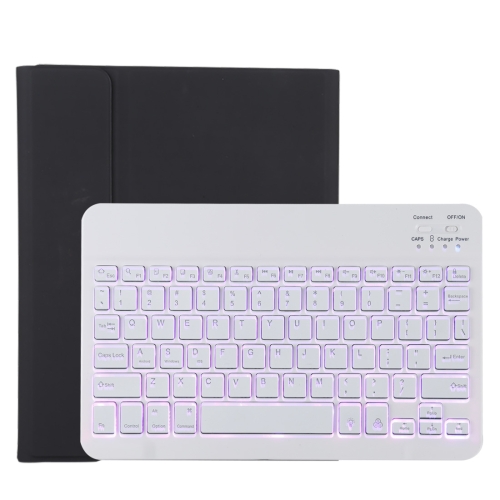 

TG11BS Detachable Bluetooth White Keyboard Microfiber Leather Protective Case for iPad Pro 11 inch (2020), with Backlight & Pen Slot & Holder (Black)