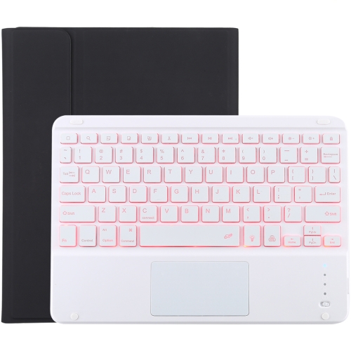 

TG-102BCS Detachable Bluetooth White Keyboard + Microfiber Leather Protective Case for iPad 10.2 inch / iPad Air (2019), with Touch Pad & Backlight & Pen Slot & Holder (Black)