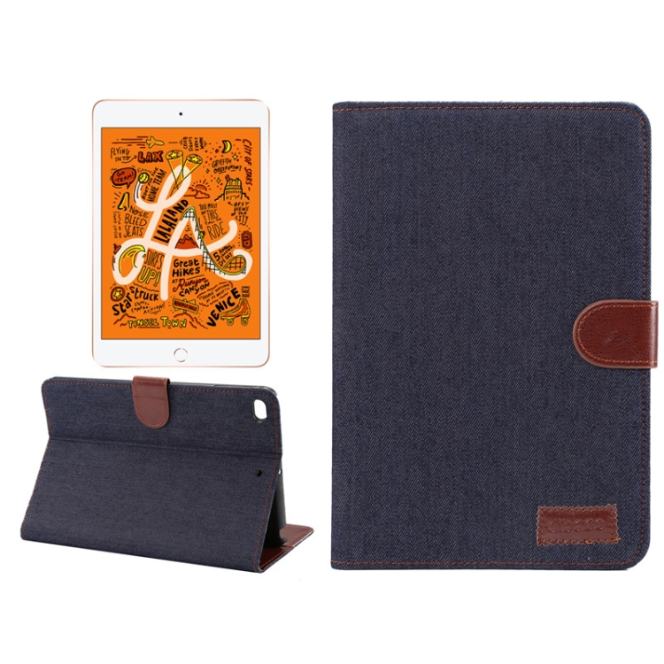 

Horizontal Flip Denim Leather Case for iPad Mini 2019 / iPad Mini 4, with Holder & Sleep / Wake-up Function & Wallet (Black)