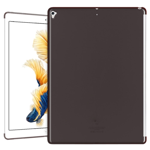 For iPad Pro 12.9 inch (2017) Transparent TPU Chipped Edge Soft Protective Back Cover Case(Black)