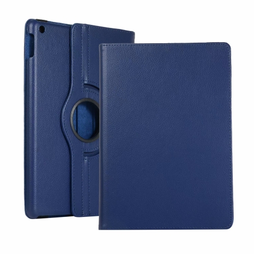 

For iPad 10.2 Litchi Texture Horizontal Flip 360 Degrees Rotation Leather Case(Blue)