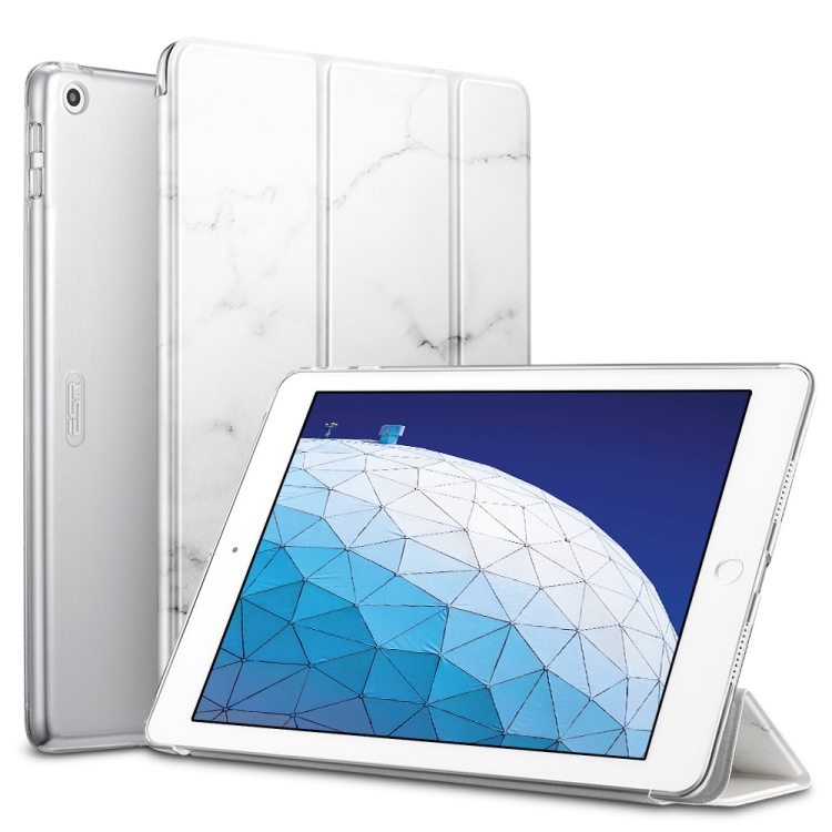 

ESR Marble Series PC + PU Leather Case for iPad Air 2019 10.5 inch, with Three-folding & Sleep / Wake-up Function(White)
