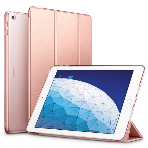 

ESR Yippee Color Series Slim Fit Leather Case for iPad Air 2019 10.5 inch, with Three-folding & Sleep / Wake-up Function(Rose Gold)