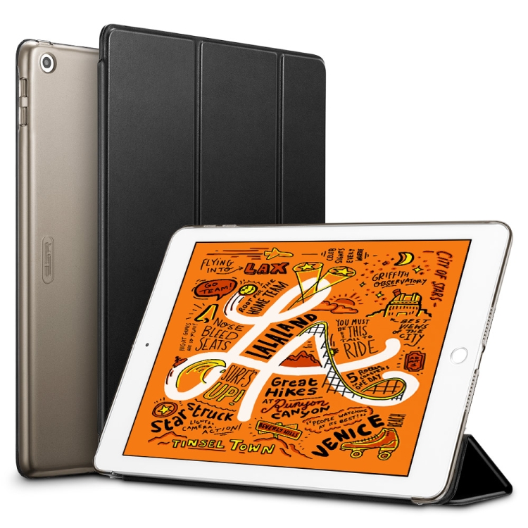

ESR Yippee Color Series Slim Fit Leather Case for iPad Mini 2019, with Three-folding & Sleep / Wake-up Function(Black)