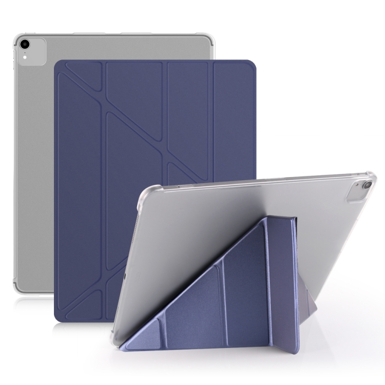 

Multi-folding Shockproof TPU Protective Case for iPad Pro 12.9 inch (2018), with Holder & Sleep / Wake-up Function(Dark Blue)