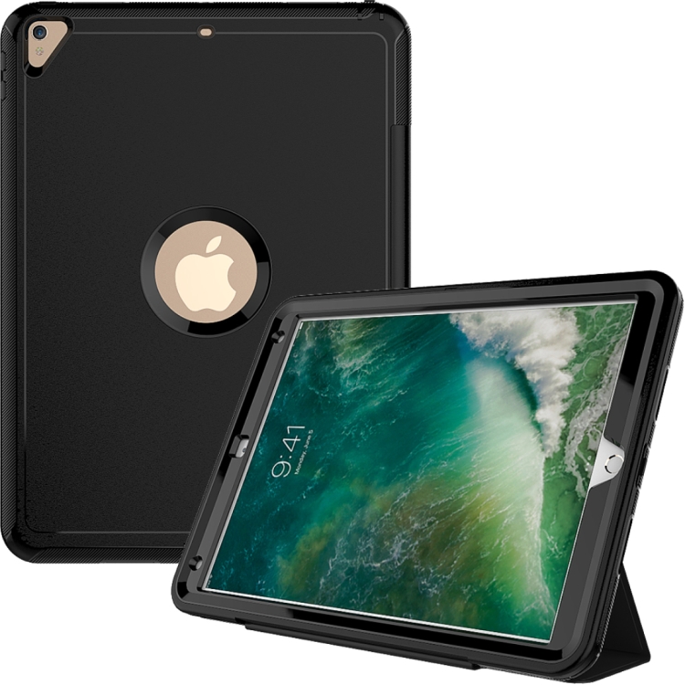

For iPad Pro 10.5 inch (2017) 3-layer Magnetic Protective Case with Smart Cover Auto-sleep & Awake Function(Black)