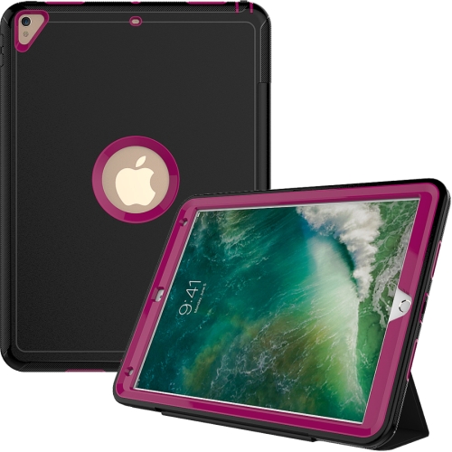 

For iPad Pro 10.5 inch (2017) 3-layer Magnetic Protective Case with Smart Cover Auto-sleep & Awake Function(Magenta)