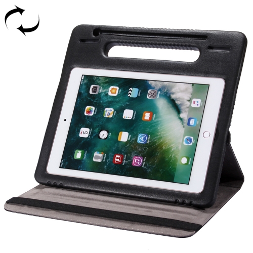 

360 Degree Rotation Leather Case + Removable EVA Bumper Protective Cover for iPad 10.2 / iPad Air 10.5 （2019） / iPad Pro 10.5 inch, with Handle & 3 Gears Holder & Sleep / Wake-up(Black)