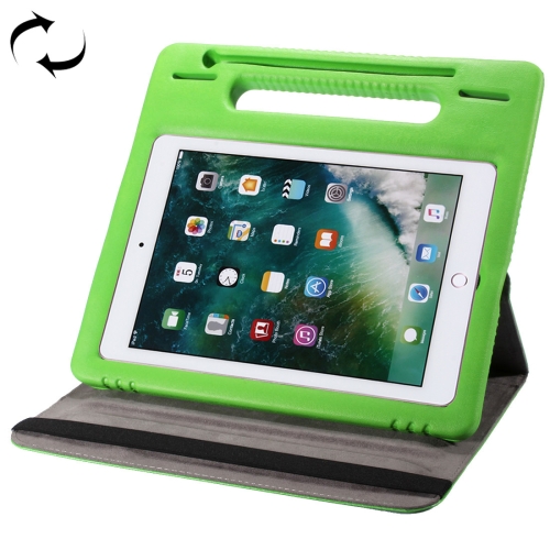 

360 Degree Rotation Leather Case + Removable EVA Bumper Protective Cover for iPad 10.2 / iPad Air 10.5 （2019） / iPad Pro 10.5 inch, with Handle & 3 Gears Holder & Sleep / Wake-up(Green)