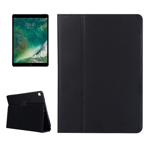 

For iPad Pro 10.5 inch Litchi Texture 2-fold Horizontal Flip Leather Case with Holder(Black)