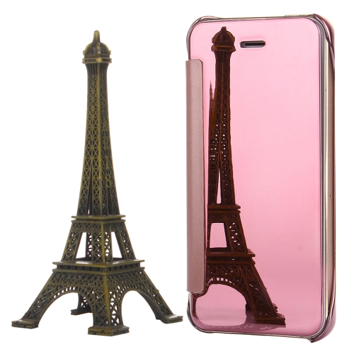 

For iPhone SE & 5s & 5 Electroplating Mirror Horizontal Flip Leather Case(Pink)