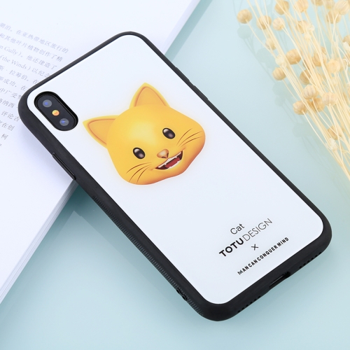 

TOTUDESIGN for iPhone X / XS Cartoon Cat Pattern TPU + PC + Glass Protective Case