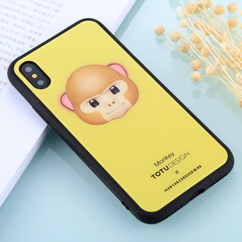 

TOTUDESIGN for iPhone X / XS Cartoon Monkey Pattern TPU + PC + Glass Protective Case