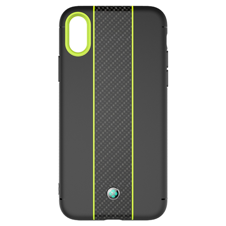 

TOTUDESIGN Colourful Series TPU+PC+Carbon Fibre Protective Case for iPhone X / XS (Fluorescent Green)