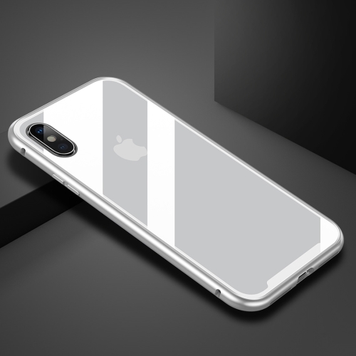 

Baseus Metallic Frame + Temperped Glass Rear Cover Magnetic Care for iPhone X / XS (Silver)