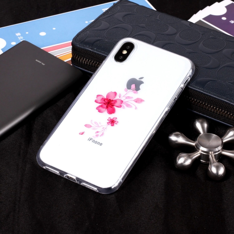 

Red Sakura Pattern TPU Case for iPhone X / XS