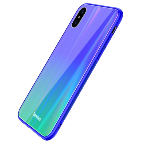 

Baseus Laser luster Glass Case for iPhone X / XS (Blue+Green)
