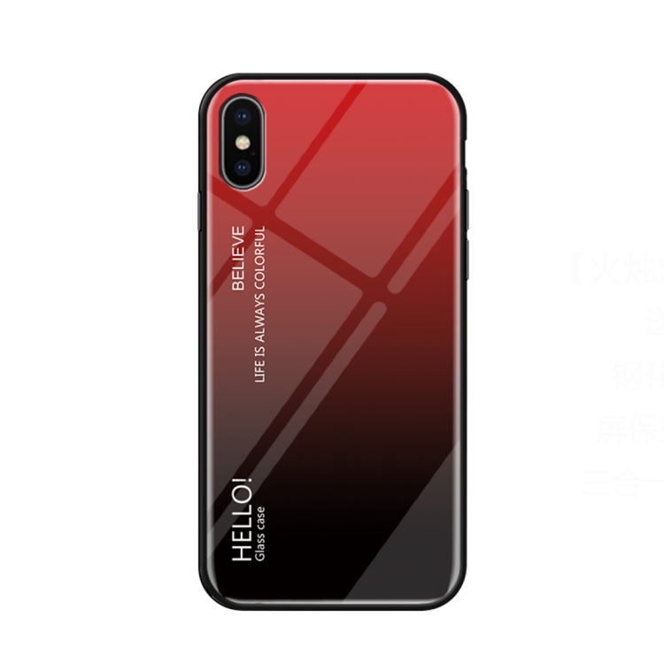 

Gradient Color Glass Case for iPhone X / XS (Red)