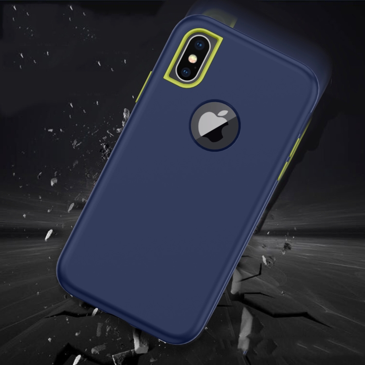 

3 in 1 Solid Color Combination Case for iPhone X / XS(Navy Blue)