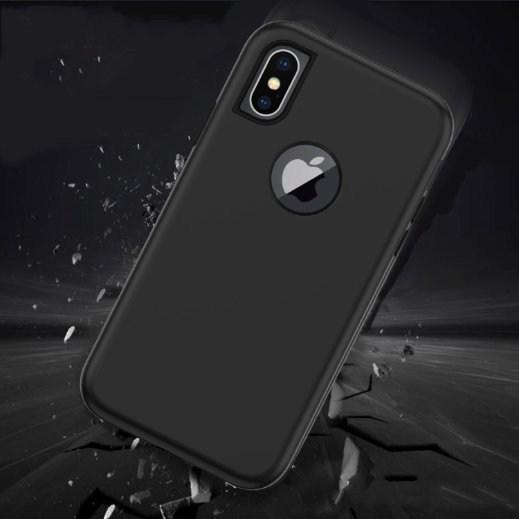 

3 in 1 Solid Color Combination Case for iPhone X / XS(Black)