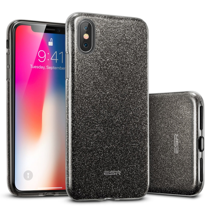 

ESR Makeup Series TPU + PC Glitter Case for iPhone X(Black)