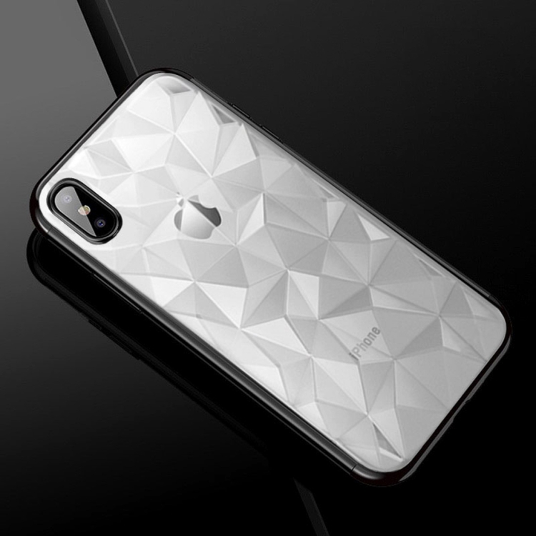 

Three-Stage Diamond Texture TPU Case for iPhone X / XS (Black)