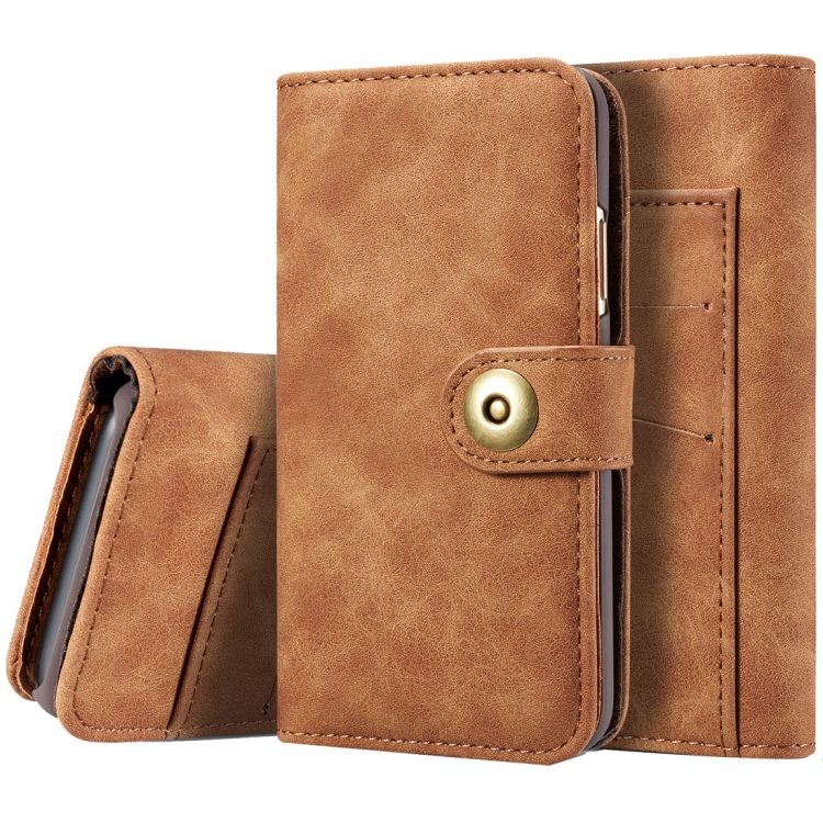 

For iPhone X / XS Retro Magnetic Horizontal Flip Leather Case with Card Slots & Wallet & Photo Frame & Detachable Back Cover(Brown)