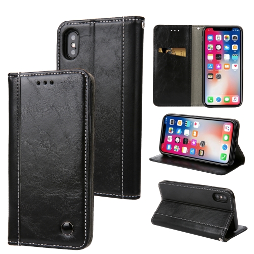 

Retro Book Design Horizontal Flip PU Leather Case for iPhone X / XS, with Holder & Card Slots (Black)