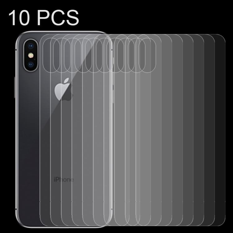 

10 PCS for iPhone X 0.3mm 9H Surface Hardness 2.5D Transparent Tempered Glass Back Screen Protector