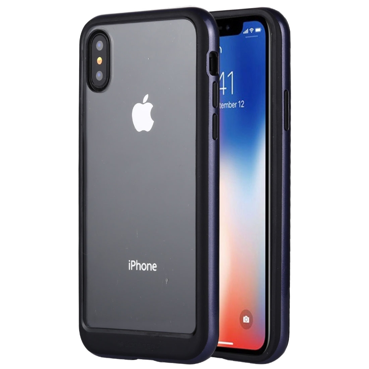 

GOOSPERY New Bumper X for iPhone X / XS PC + TPU Shockproof Hard Protective Back Case (Purple)