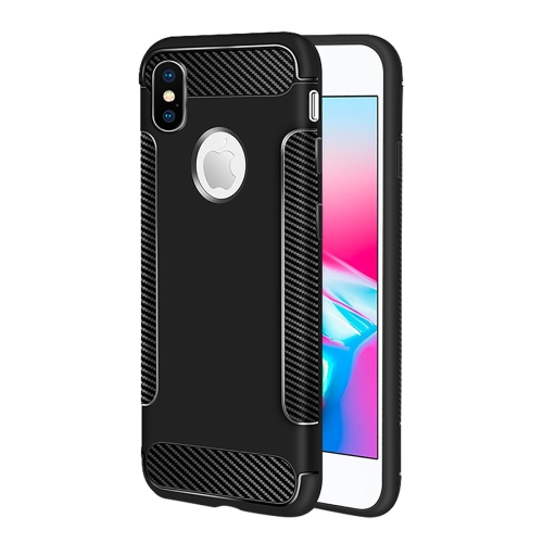 

Carbon Fiber Anti-slip TPU Protective Case for iPhone X / XS (Black)